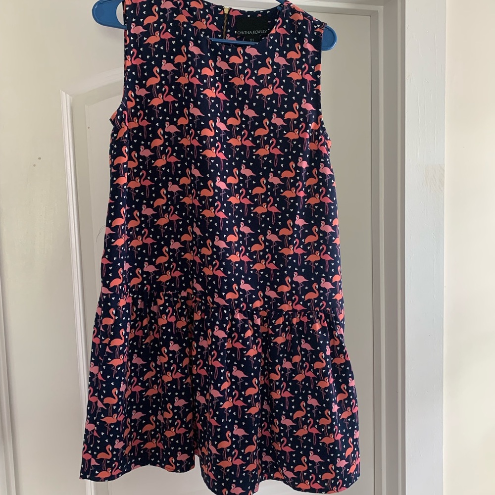 Cynthia Rowley size 4. Flowy, drop waist patterned dress.
